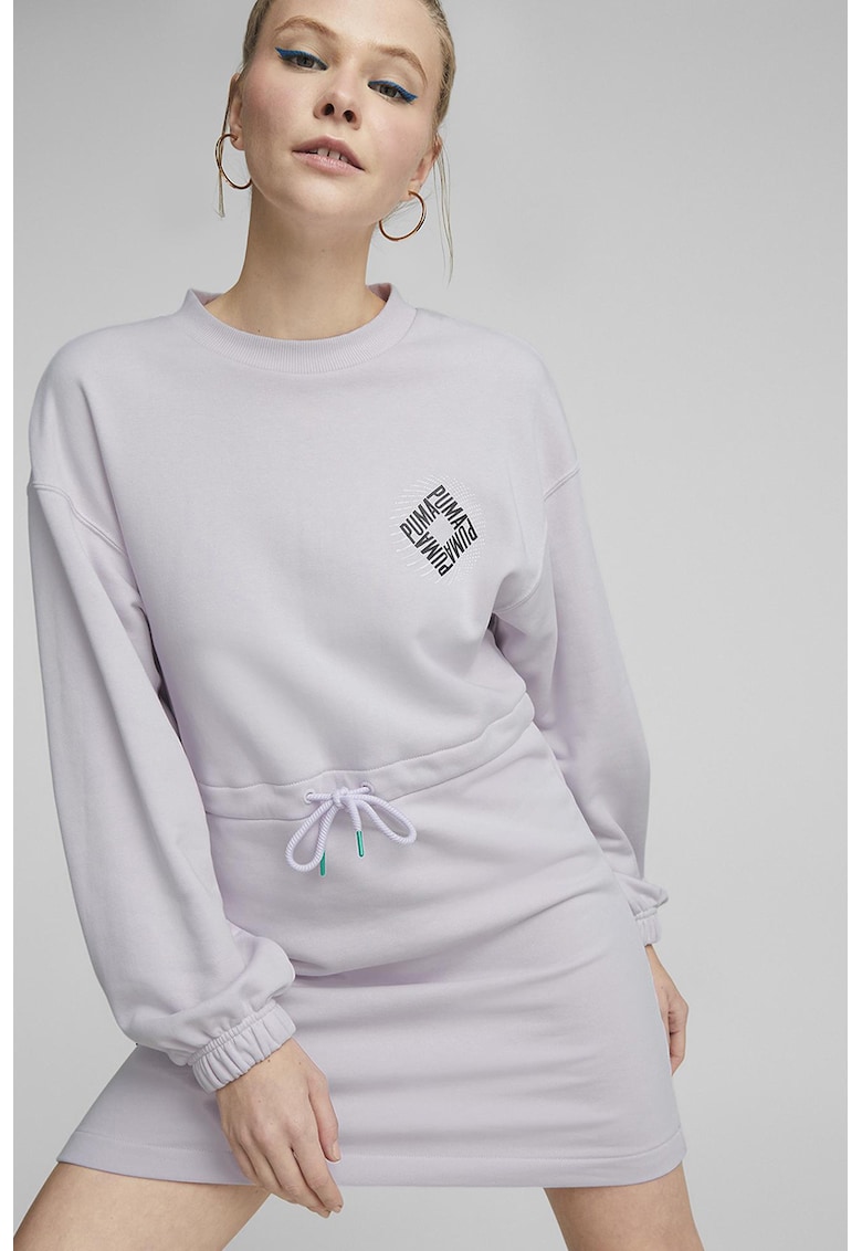 Rochie-bluza sport cu snur de ajustare in talie - Lila