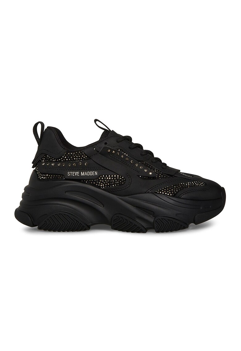 Pantofi sport cu aspect masiv si strasuri Possessionr
