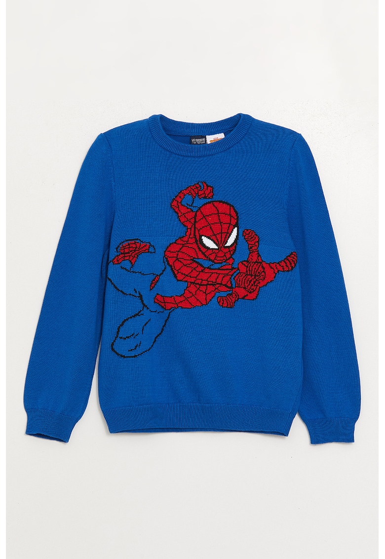 Pulover cu decolteu la baza gatului si model Spiderman