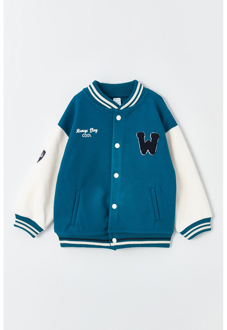 Jacheta cu imprimeu si guler baseball
