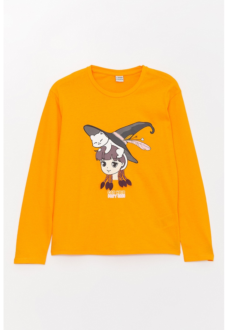 Bluza lejera de bumbac cu imprimeu