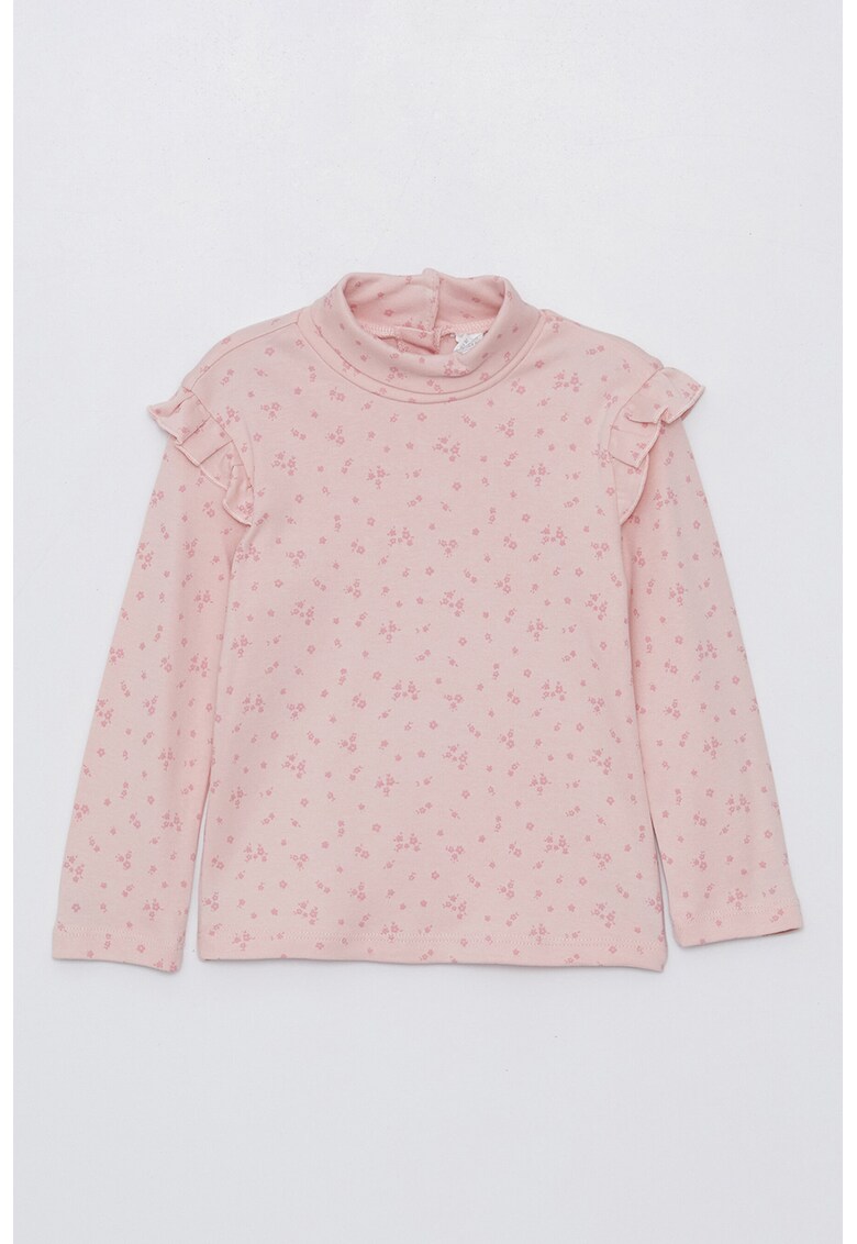 Bluza cu model floral si volane