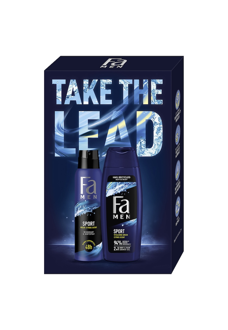 Set cadou pentru barbati: Gel de dus Men Sport - 250 ml & Deodorant spray anti-perspirant Sport - 150 ml