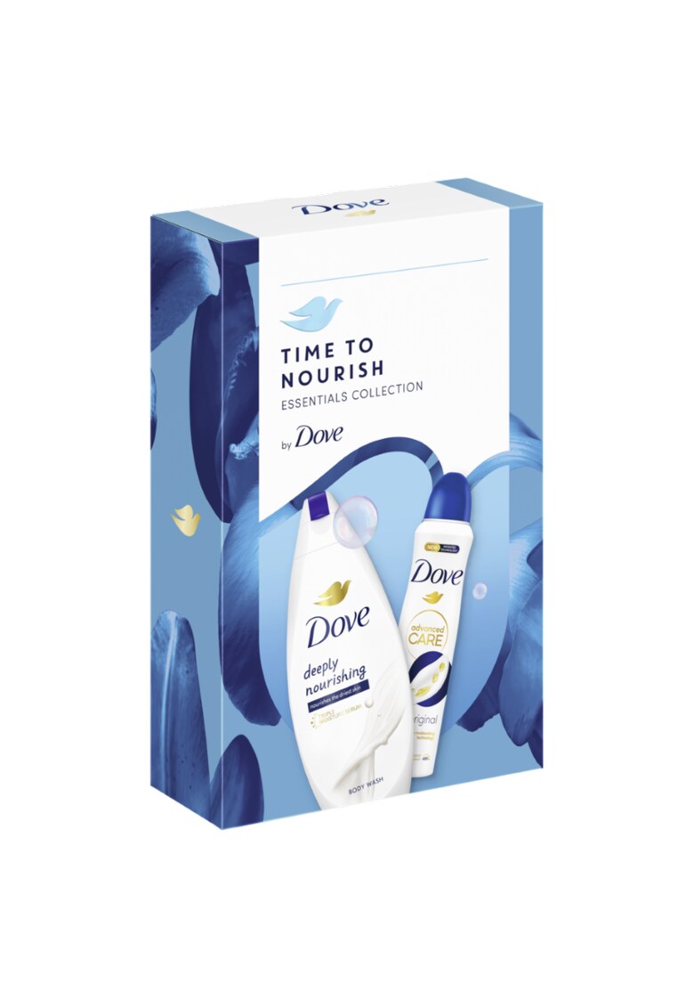 Set cadou : Gel de dus Dove Deeply Nourishing - 250 ml + deodorant Dove Original - 150 ml