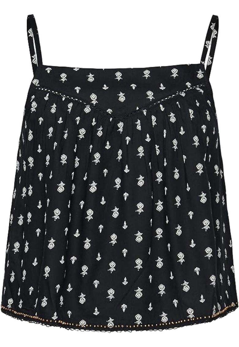 Maiou SuperDry - viscoza - Alb/Negru