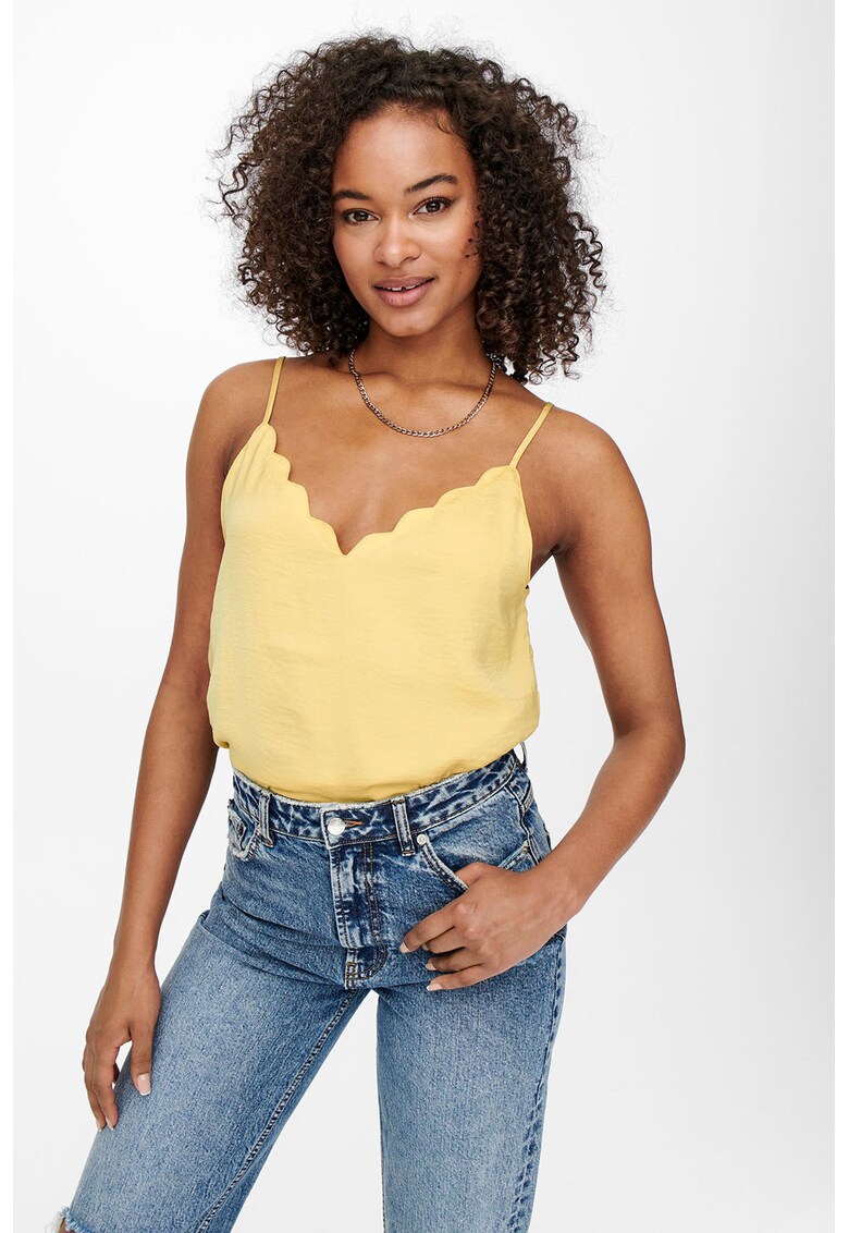 Top de satin cu terminatii valurite Debbie
