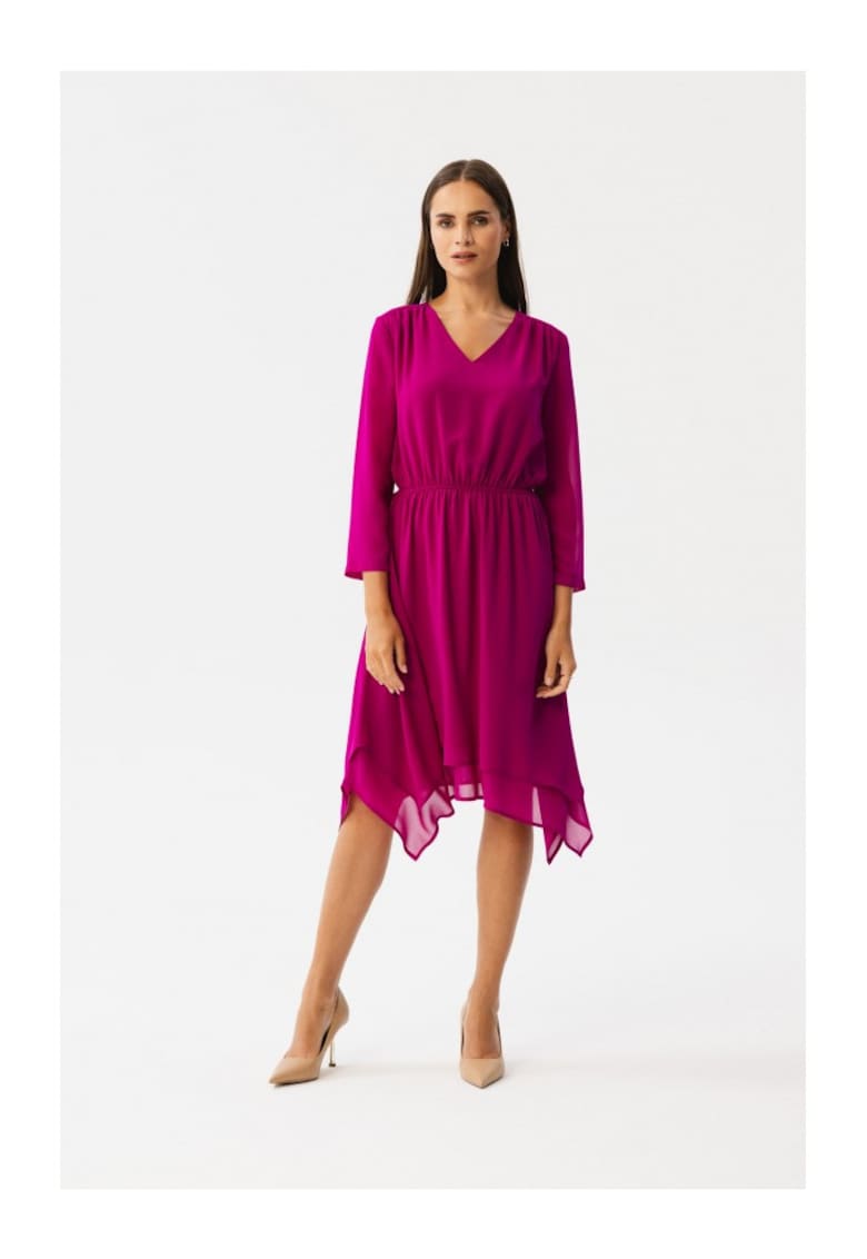 Rochie dama asimetrica -  Spumados - Burgundia Rochie dama asimetrica -  Spumados - Burgundia