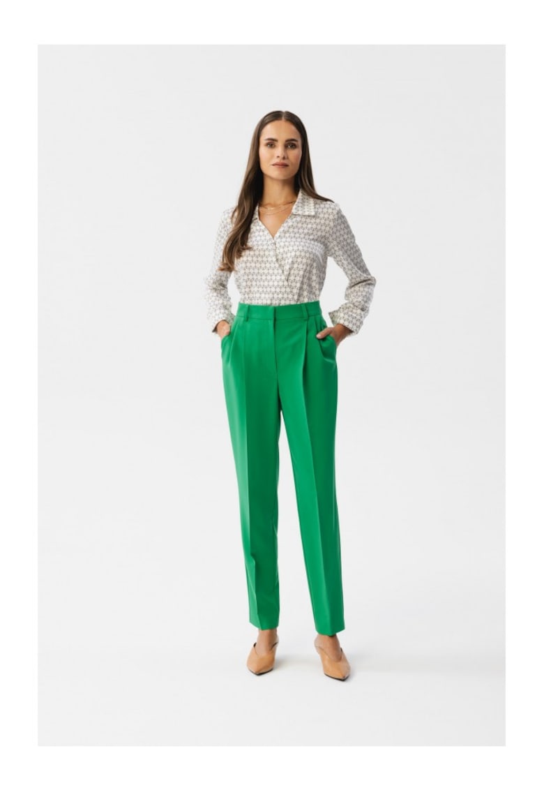 Pantaloni eleganti de dama - Anigran - verde deschis