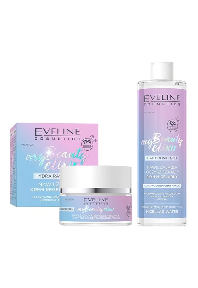 Set Crema de fata - My Beauty Elixir Hydra Raspberry - 50 ml + Apa micelara My Beauty Elixir acid hyaluronic Eveline Cosmetics - 400ml