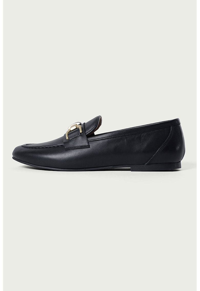 Pantofi loafer de piele cu detalii de lant