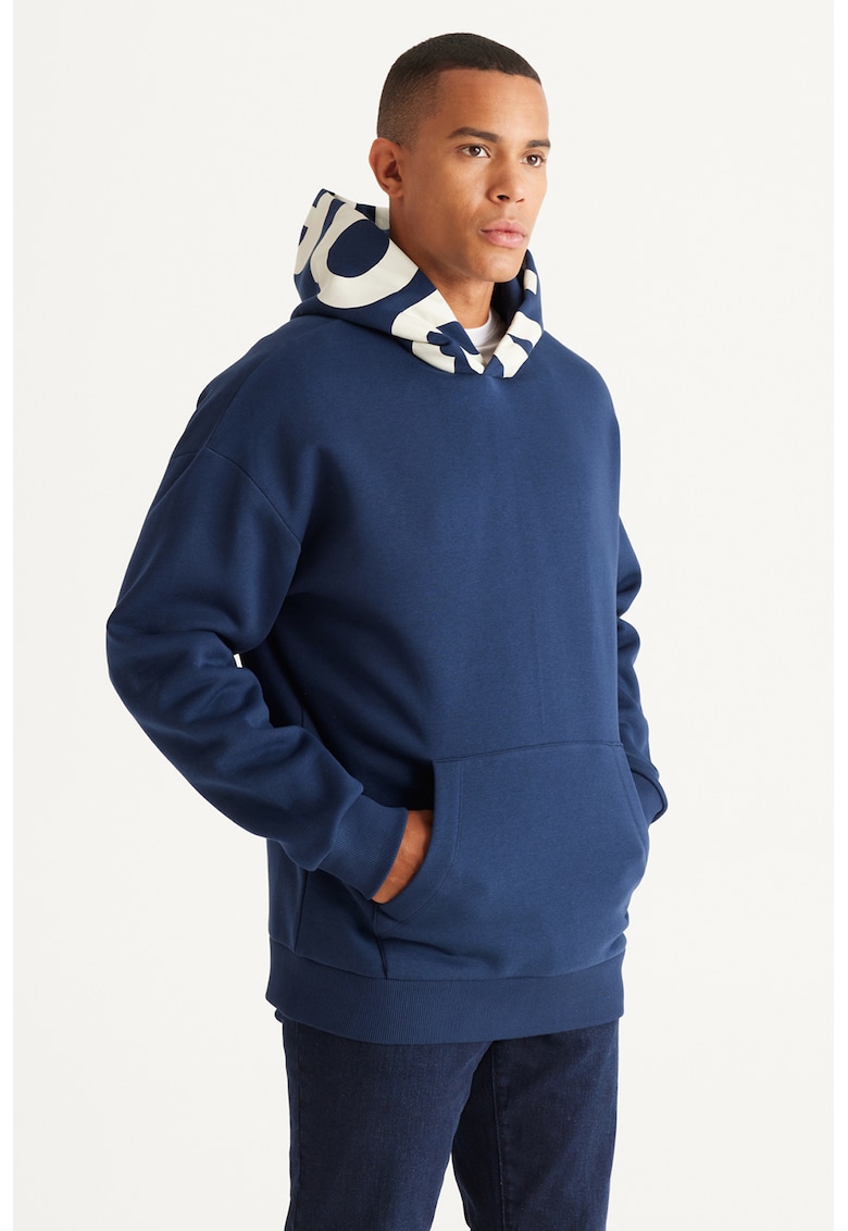 Hanorac din amestec de bumbac cu buzunar kangaroo