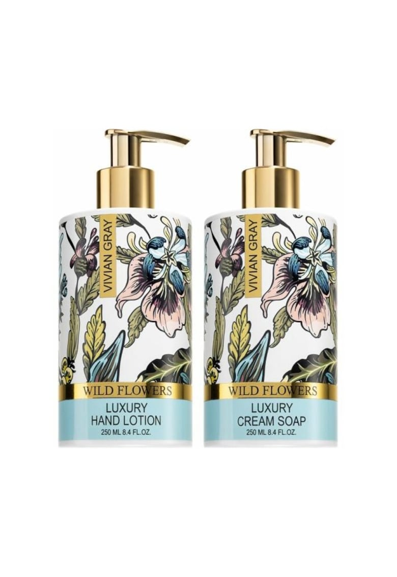 Set Sapun lichid Wild Flowers Femei - 250 ml + Crema de maini - 250 ml