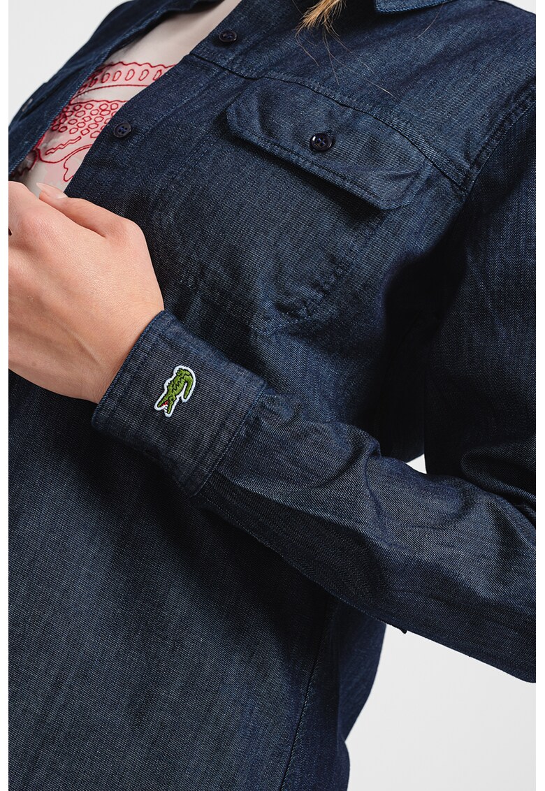 Camasa de denim cu buzunare pe piept