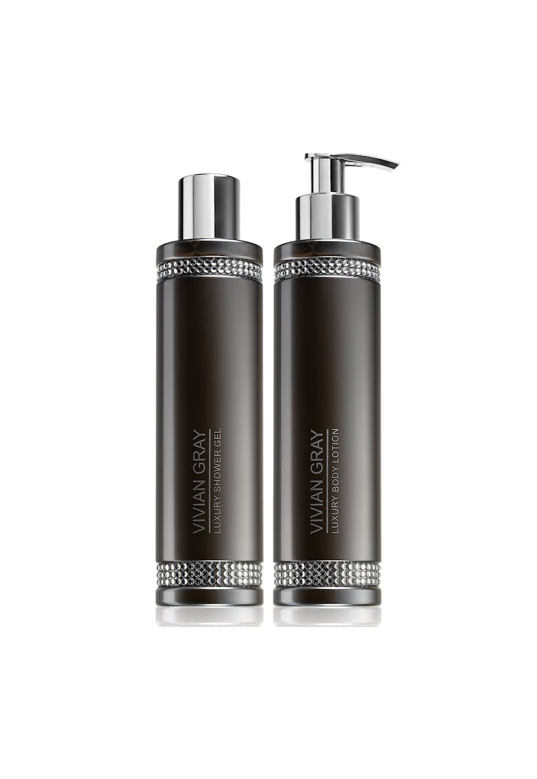 Set Lotiune de corp  Crystals Gray - Unisex - 250 ml + Gel de dus - 250 ml