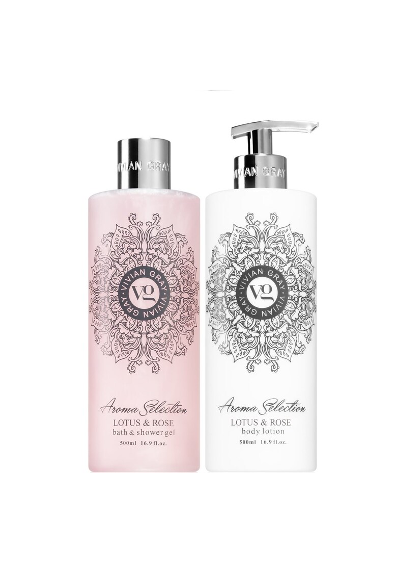 Set Lotiune de corp Aroma Selection Lotus & Rose - Unisex - 500 ml + Gel de dus - 500 ml