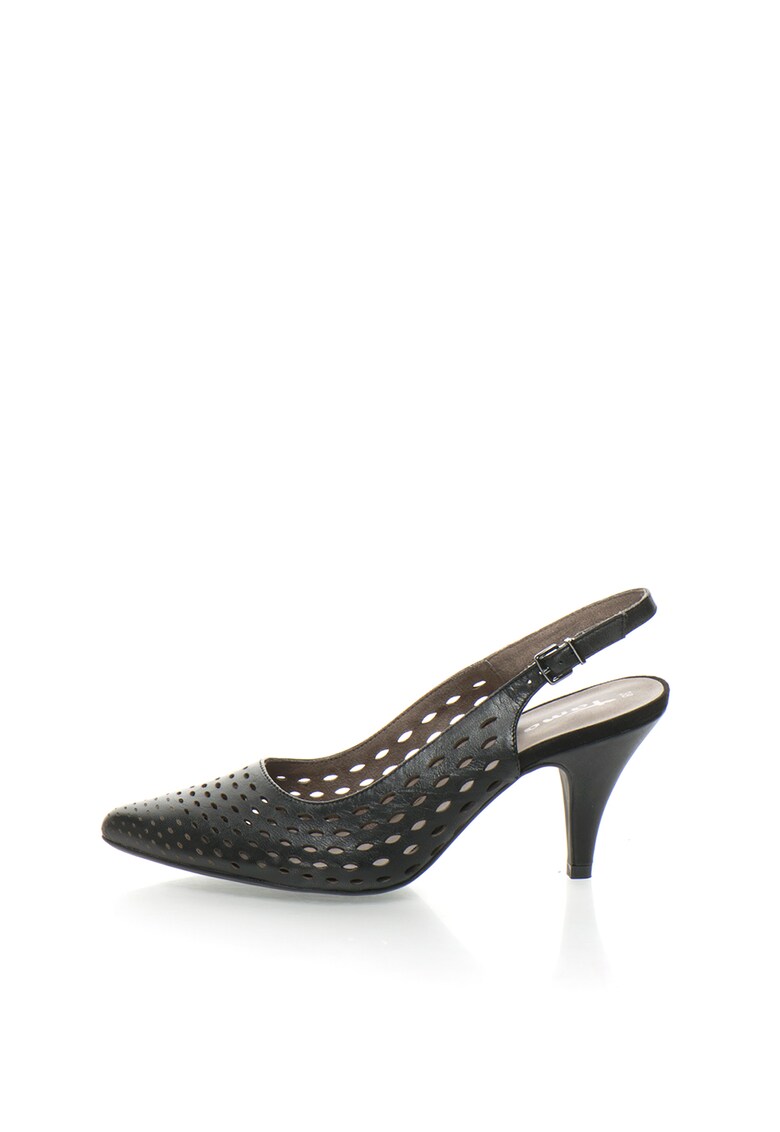 Pantofi slingback negri de piele