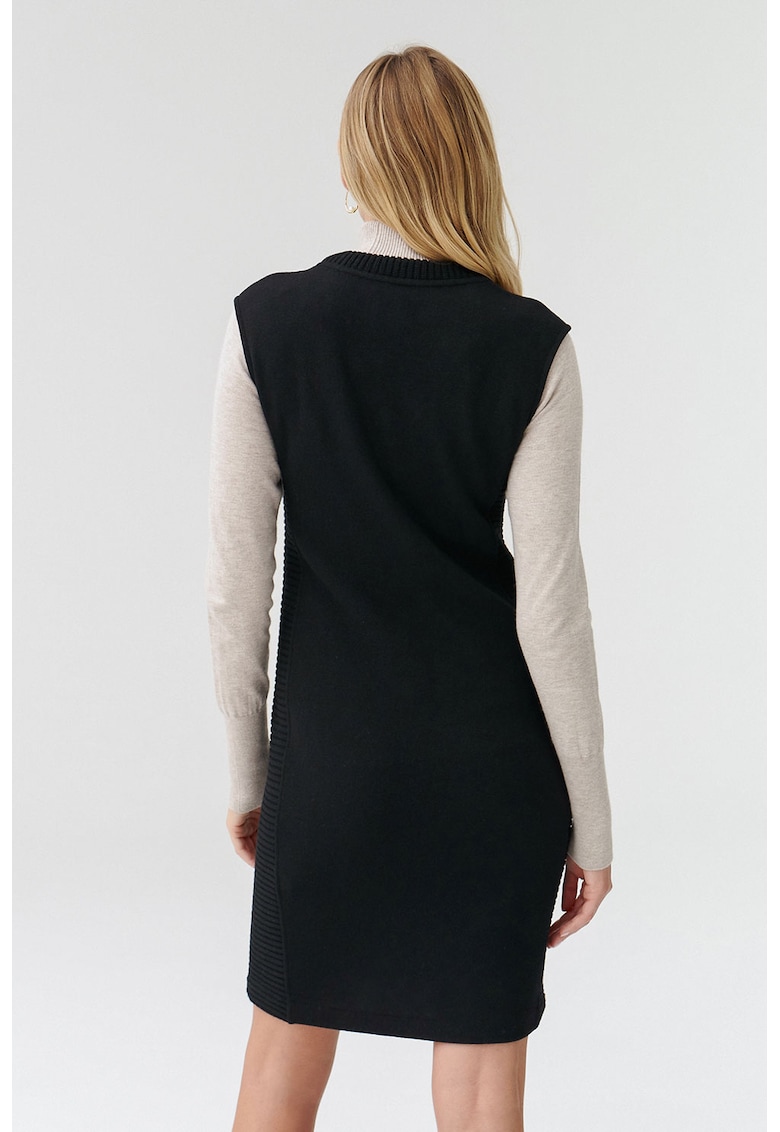 Rochie din amestec de lana cu decolteu in V