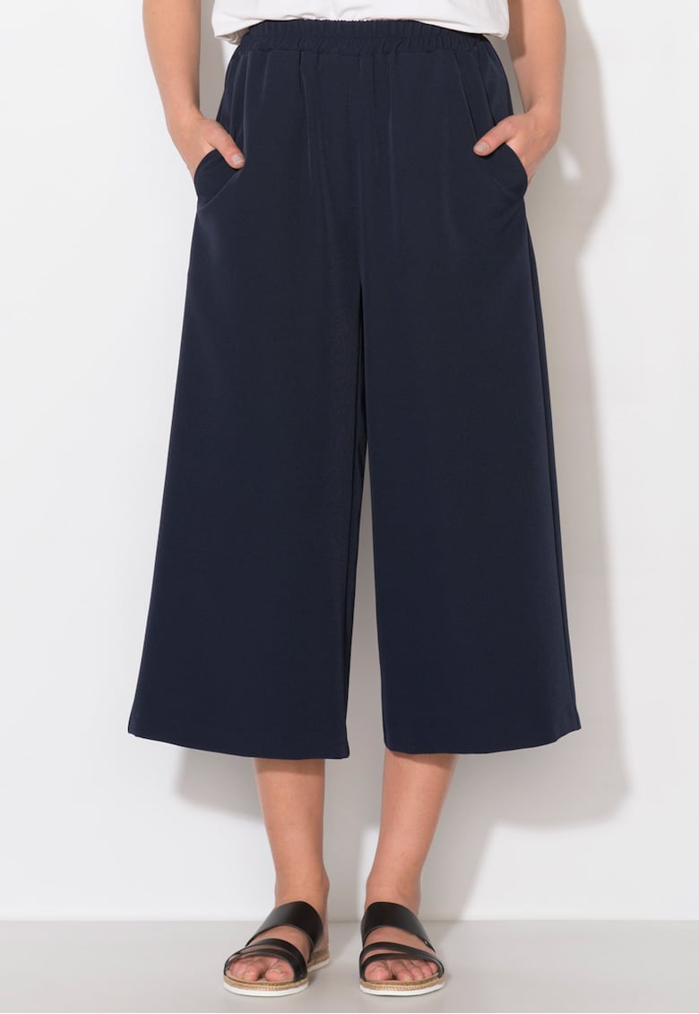 Pantaloni culotte bleumarin