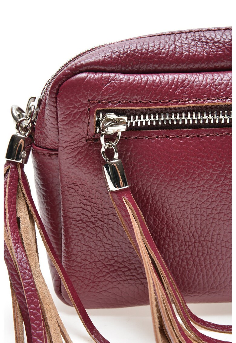 Geanta crossbody de piele cu canaf