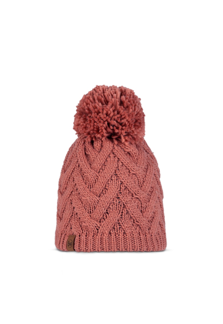 Caciula  tricotata fleece band - culoare caryn rosu - pentru adulti - marime universala