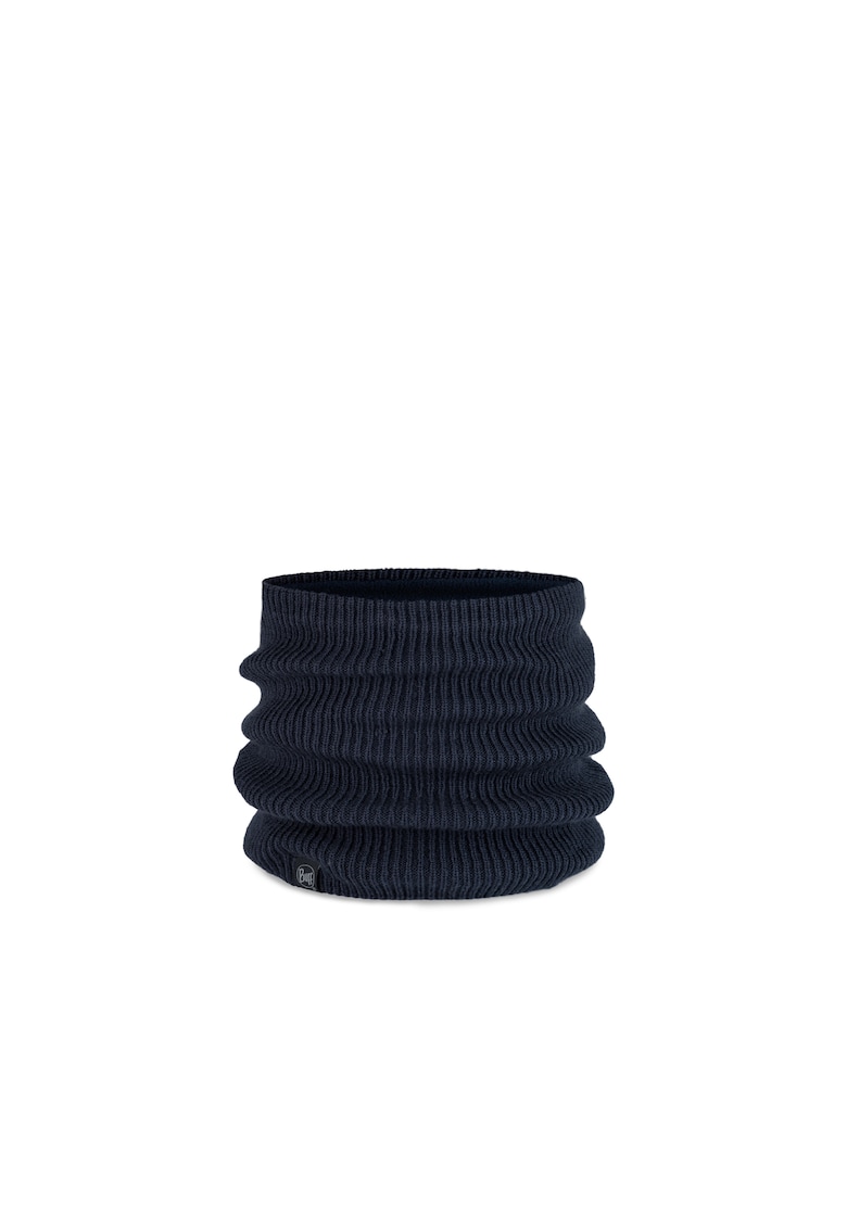 Guler tricotat fleece - culoare lan albastru inchis - pentru juniori - marime universala