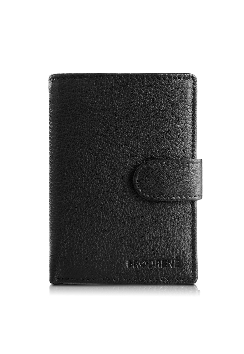 Portofel barbatesc - Brodrene - G-28 - Piele naturala - Negru