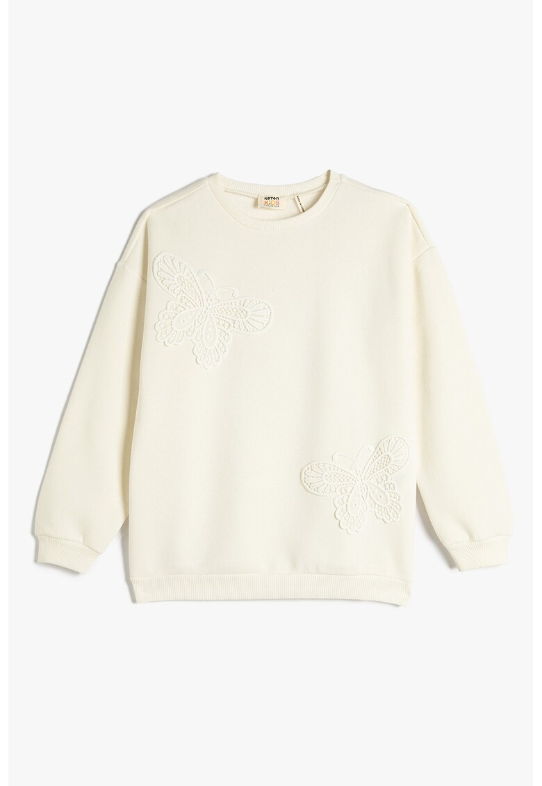 Bluza de trening din amestec de bumbac cu aplicatii brodate