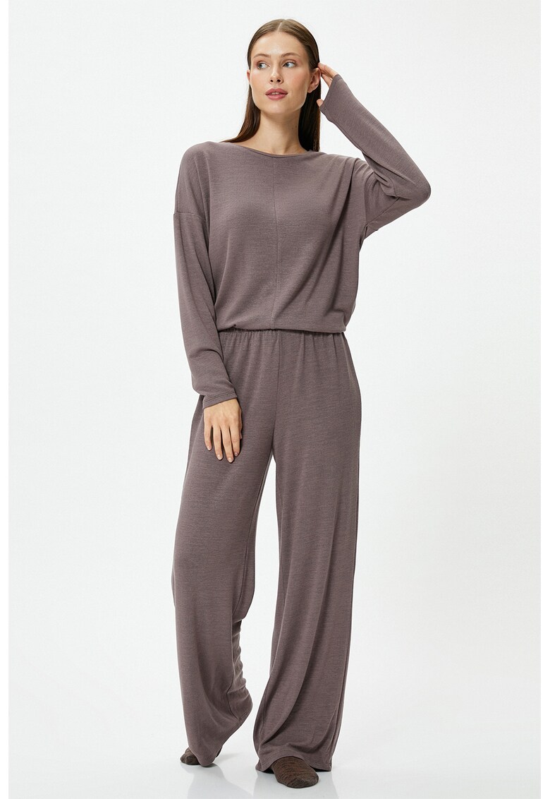 Pantaloni de pijama din jerseu cu croiala ampla
