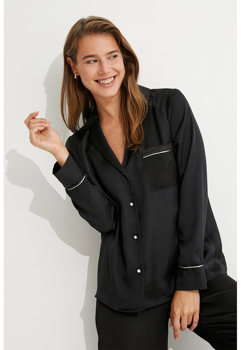 Camasa de pijama cu aspect de satin
