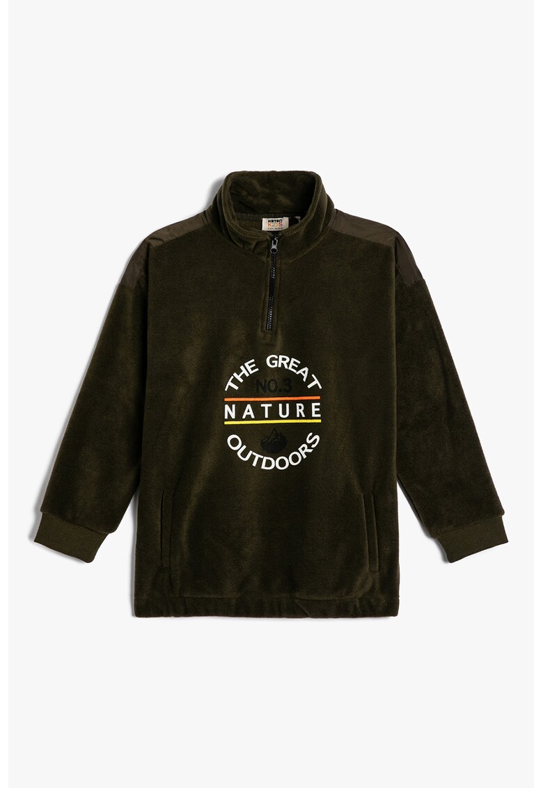 Bluza de trening din fleece cu imprimeu text