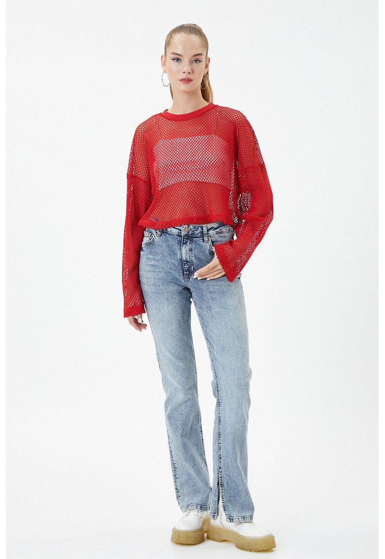 Bluza cu model plasa si maneci cazute