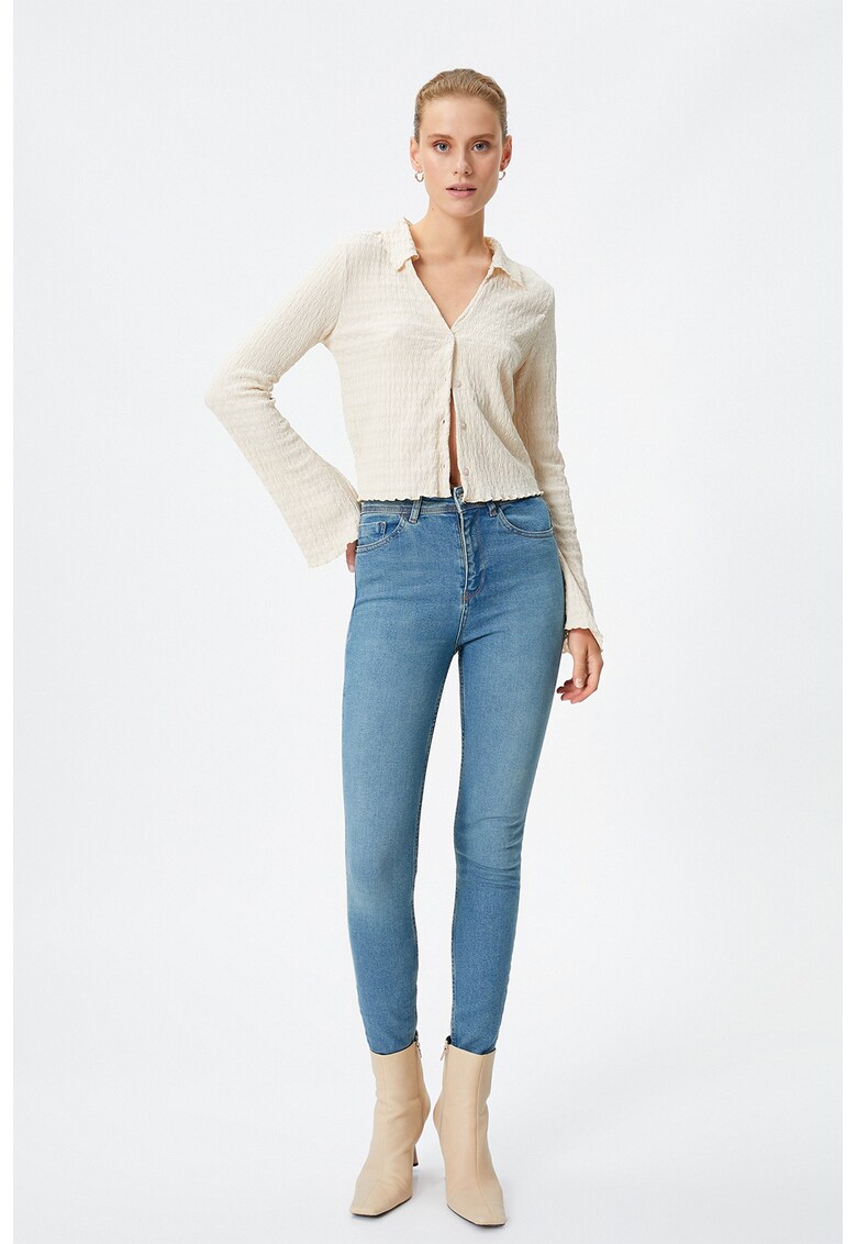 Blugi slim fit cu talie inalta Carmen