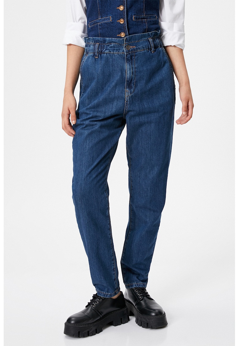 Blugi mom fit cu model uni