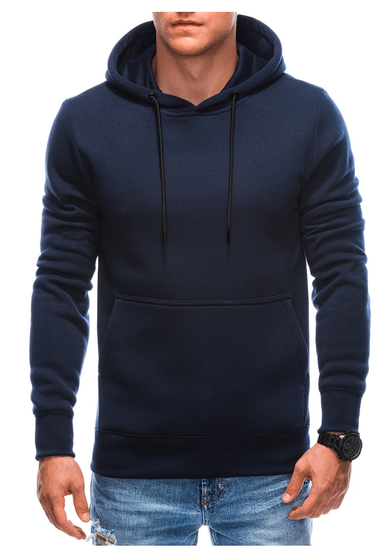 Hanorac cu imprimeu EM-SSNZ-22FW-018 - Barbati - Fara fermoar - Cu gluga - Bleumarin