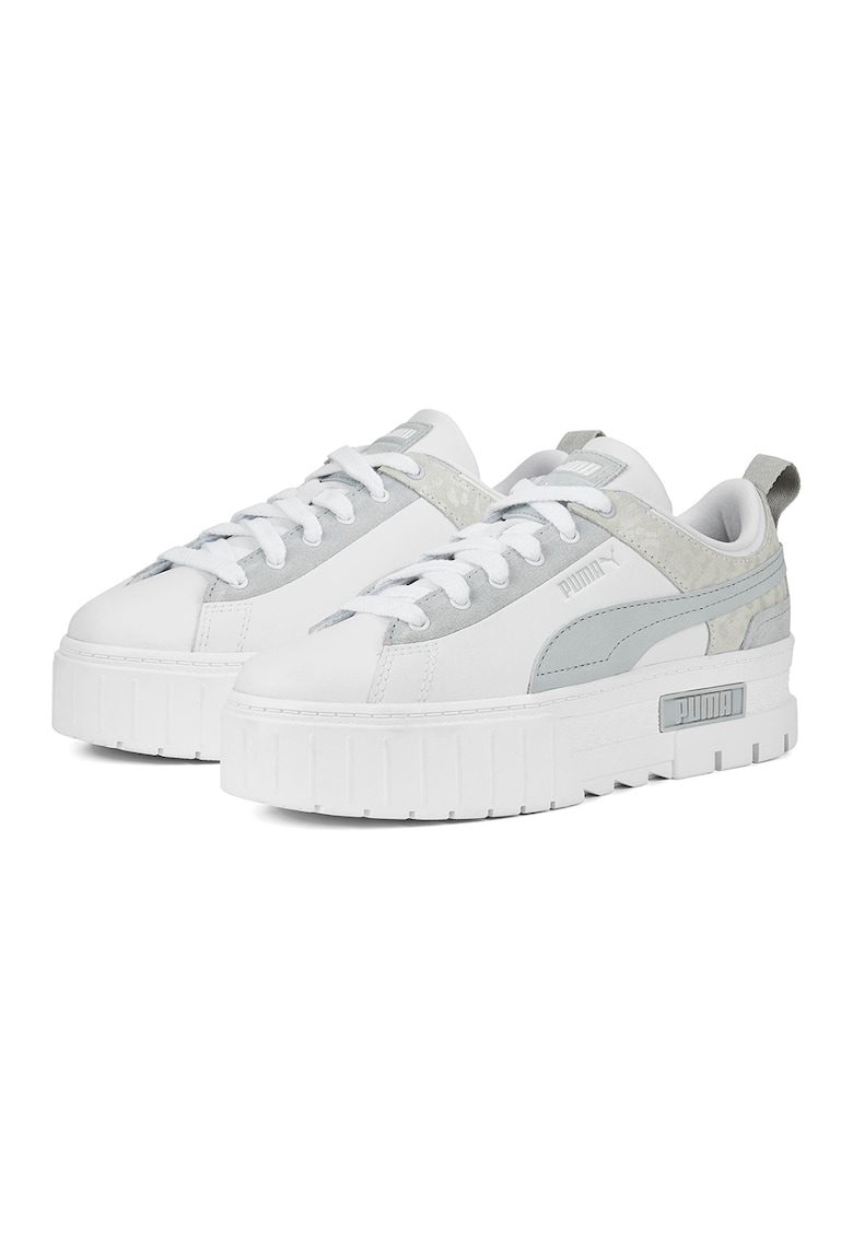Pantofi sport flatform de piele si piele intoarsa Mayze Rare