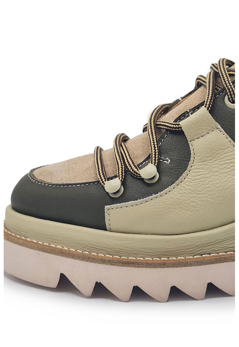 Pantofi casual de piele cu insertii de piele intoarsa monet