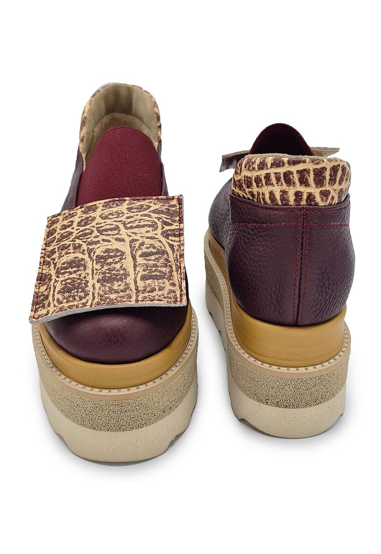 Pantofi flatform de piele