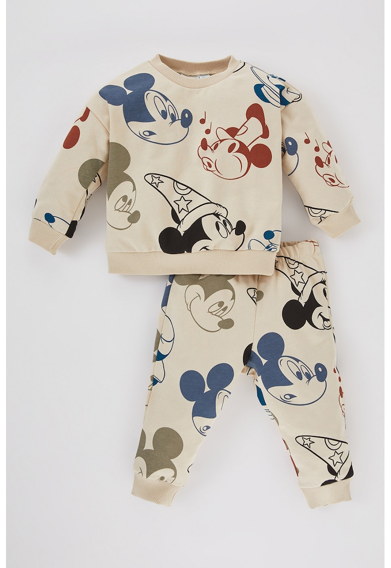 Pijama din amestec de bumbac cu imprimeu mickey mouse