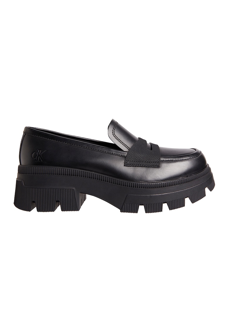 Pantofi loafer de piele cu aspect masiv