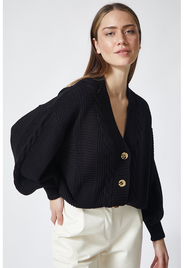 Cardigan supradimensionat cu model torsade