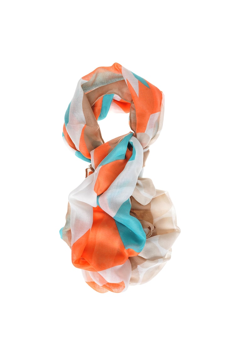 Esarfa din vascoza cu margini maro