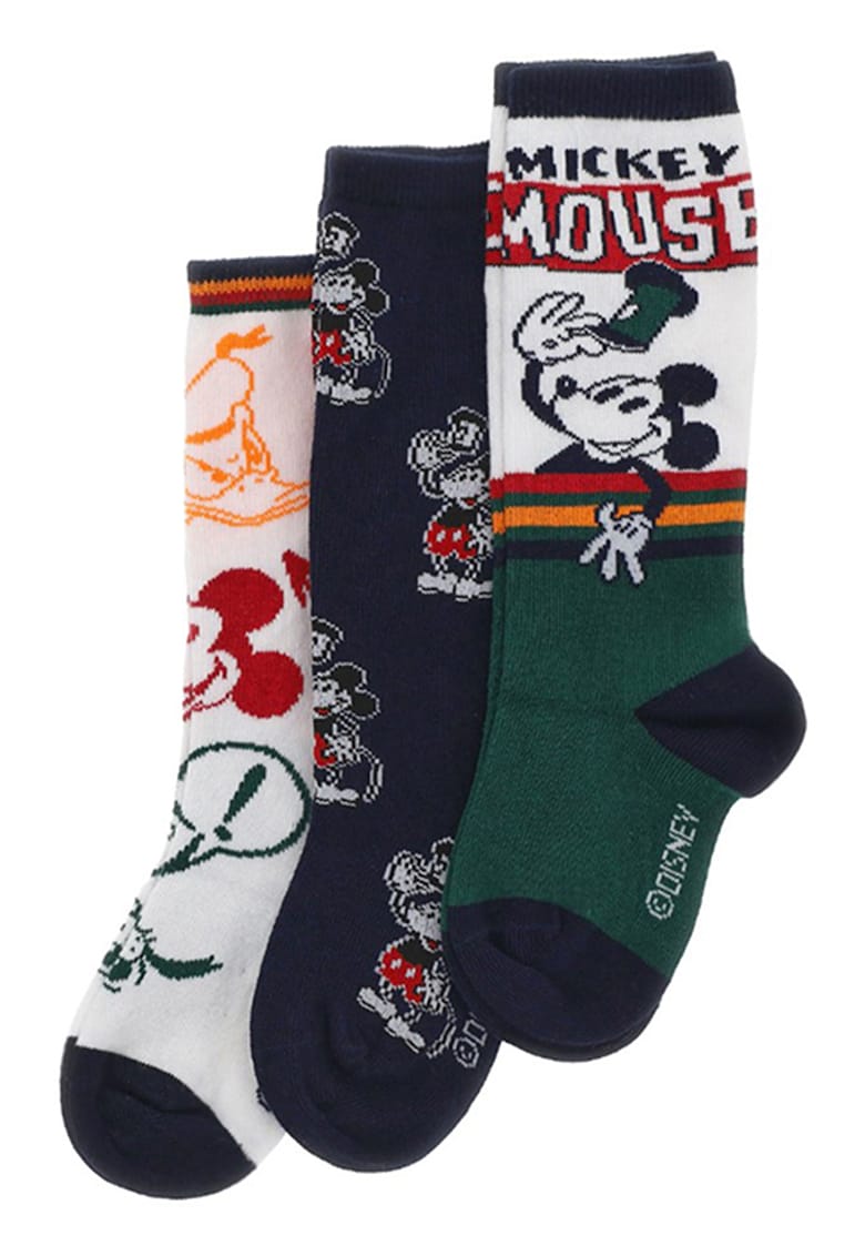 Set de sosete lungi pana la genunchi - cu imprimeu Mickey Mouse- 3 perechi