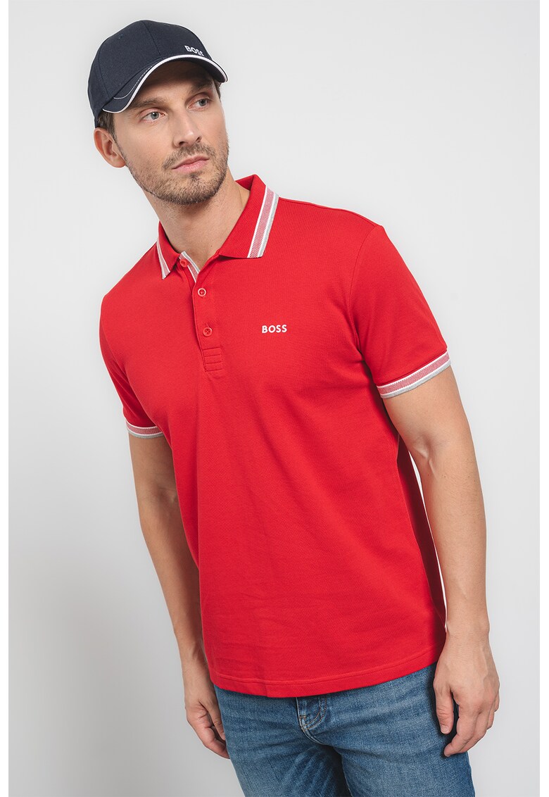 Tricou polo regular fit cu accente contrastante Paddy