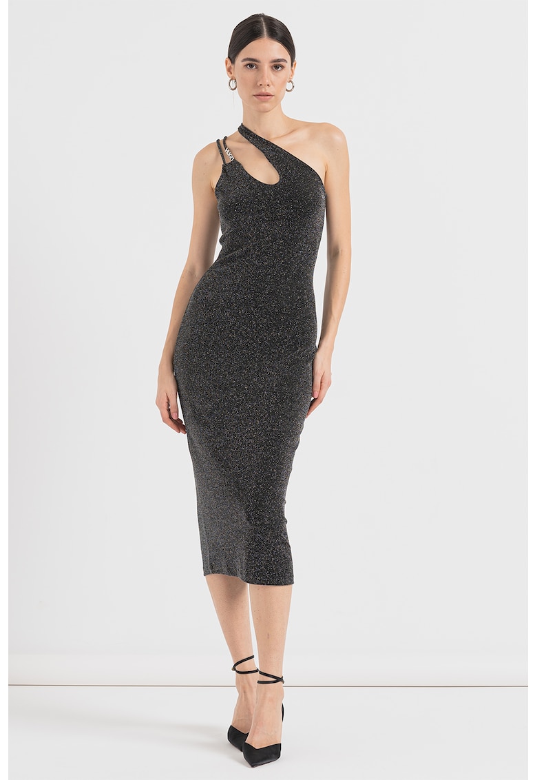 Rochie cambrata cu insertii metalizate Nathene