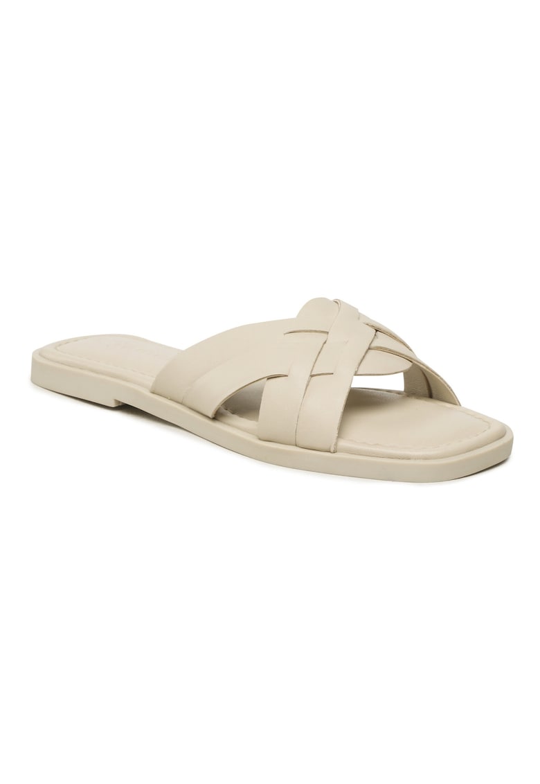 Papuci flip-flop dama - 302221318 - Piele naturala - Ecru