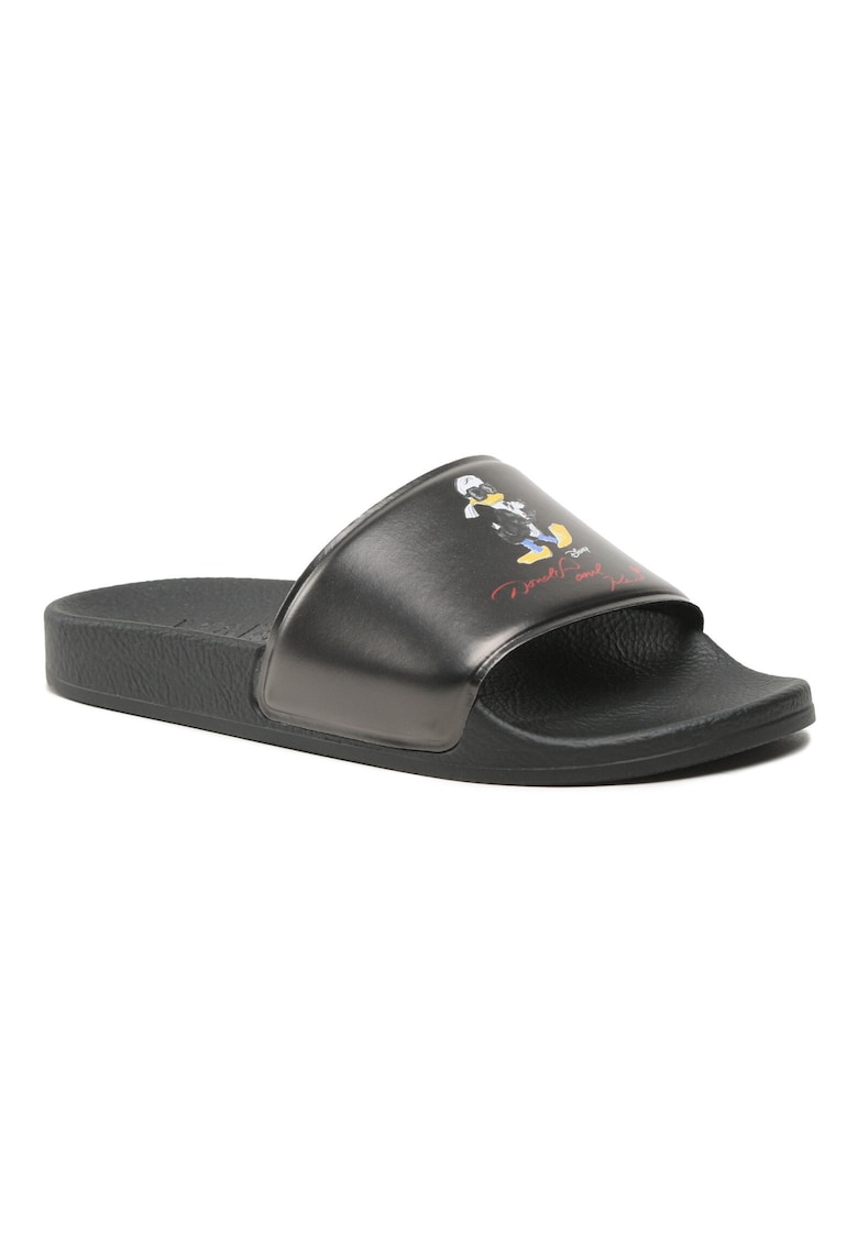 Papuci flip-flop dama - 302387618 - Textil - Negru