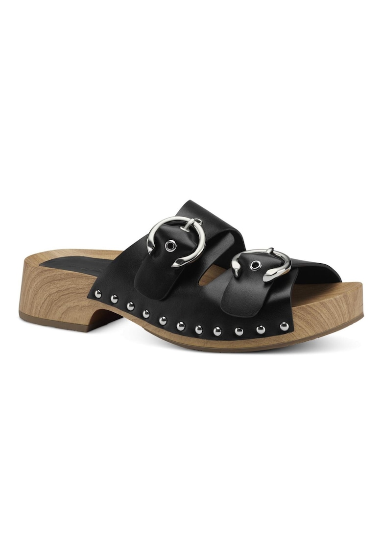 Papuci flip-flop dama - 302254880 - Piele ecologica - Negru