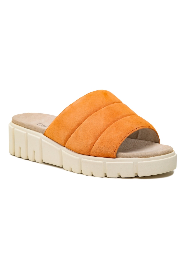 Papuci flip-flop dama - 301925729 - Piele naturala - Portocaliu