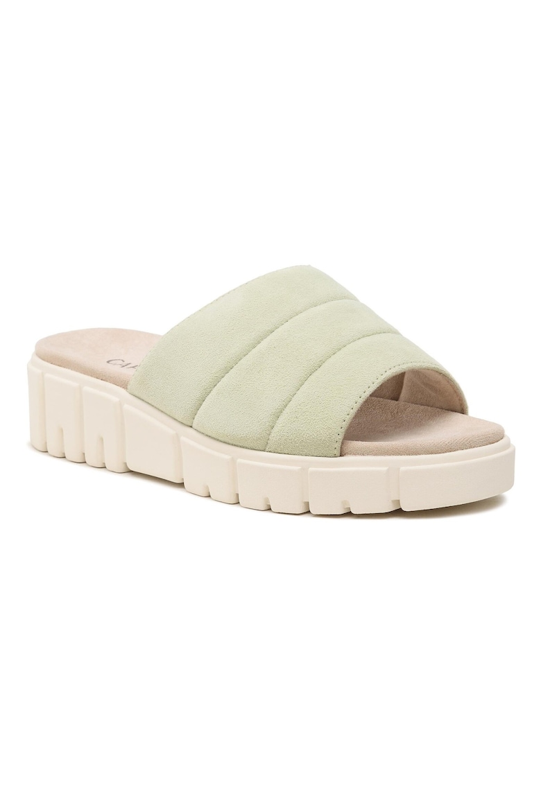 Papuci flip-flop dama - 301925736 - Piele naturala - Verde