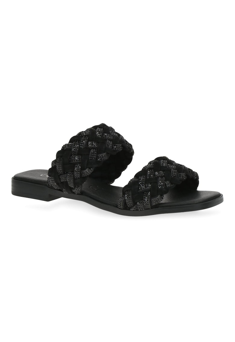 Papuci flip-flop dama - 301925163 - Piele naturala - Negru